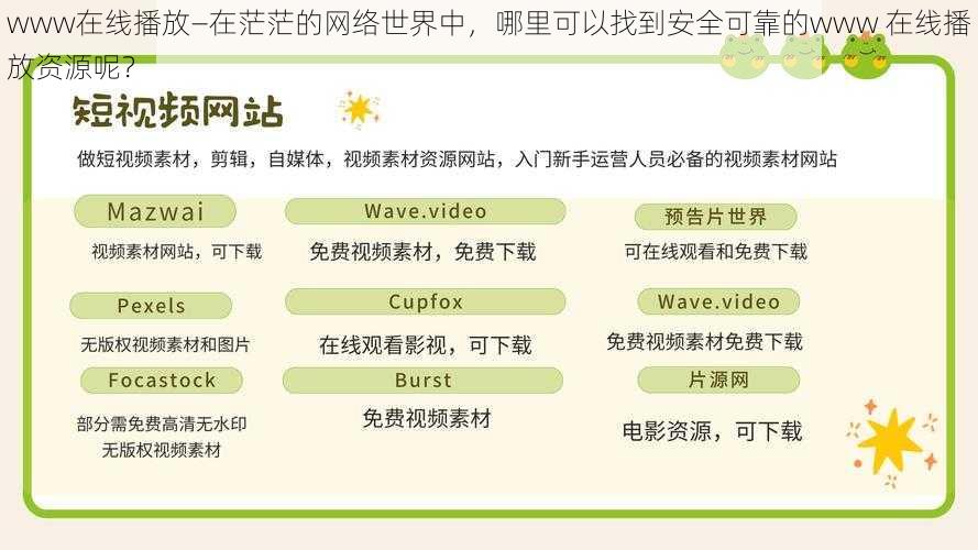 www在线播放—在茫茫的网络世界中,哪里可以找到安全可靠的www 在线播放资源呢?